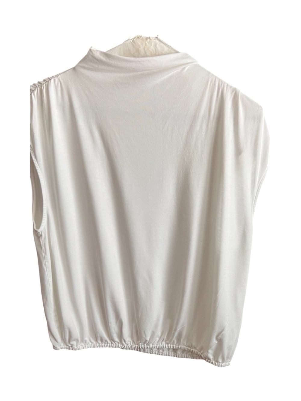 Bar III white  Sleeveless Mock-Neck Tank